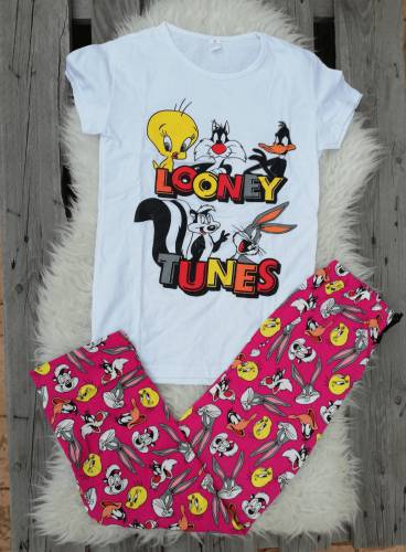 Pijama dama Junior Looney Toons alb