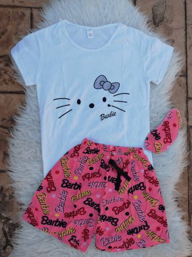 Pijama scurta Barbie & Hello Kitty