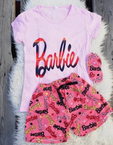 Pijama scurta Barbie roz